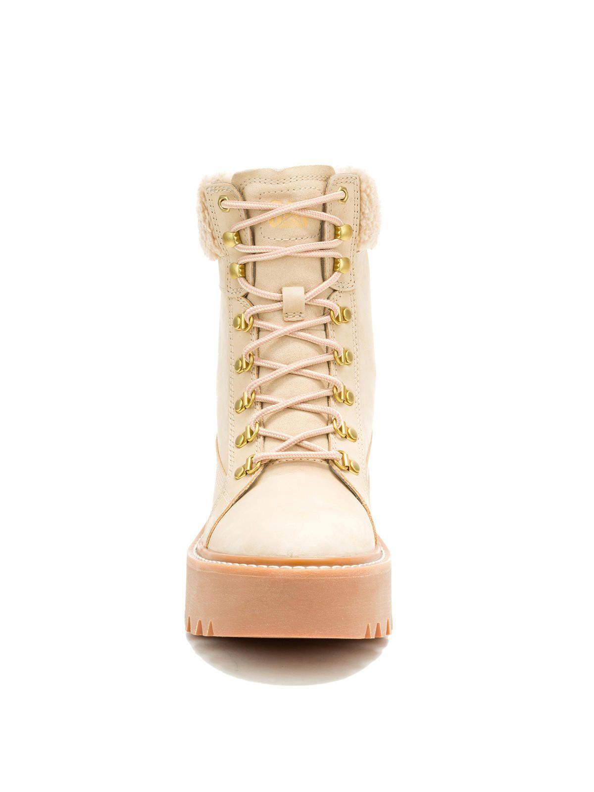 Botín Cuero Mujer Colorado Max Hiker Beige-4