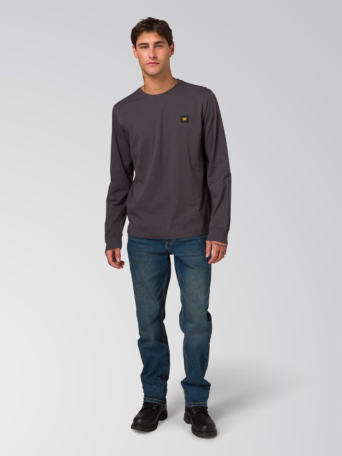 Polera Manga Larga Hombre Patch Negro-0