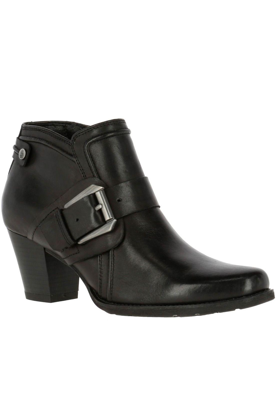 Botin Mujer Cuero Mazzola Negro-0