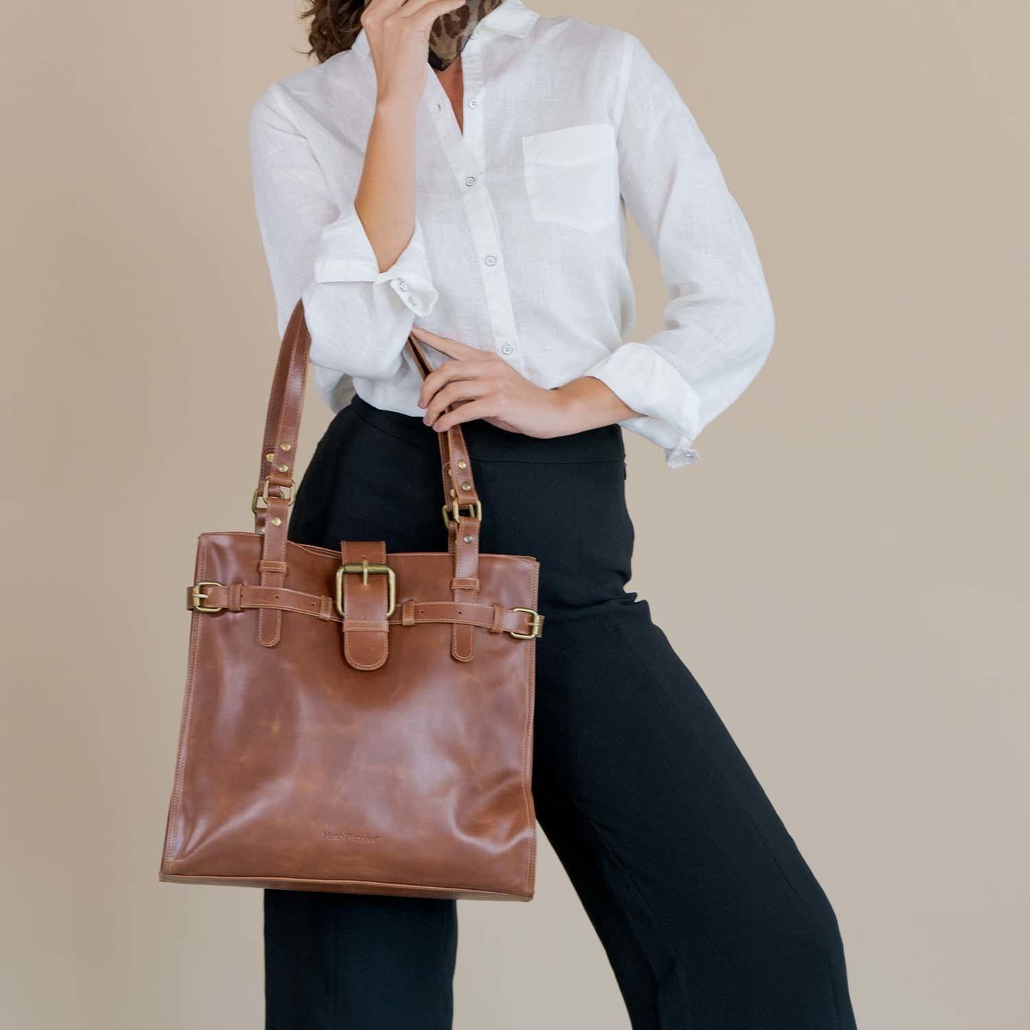 Cartera Cuero Mujer Deville Bag Café-1