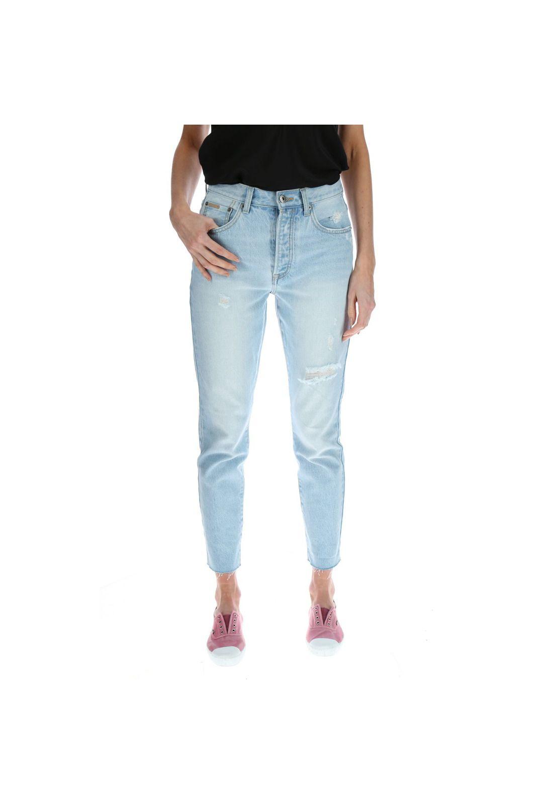 Jeans Skinny Mujer Vintage Celeste-0