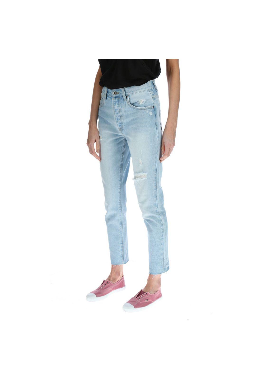 Jeans Skinny Mujer Vintage Celeste-1