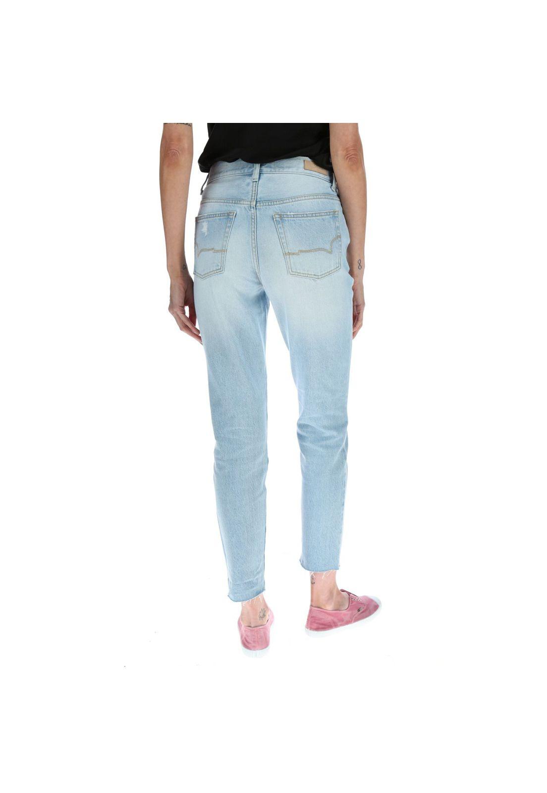 Jeans Skinny Mujer Vintage Celeste-2