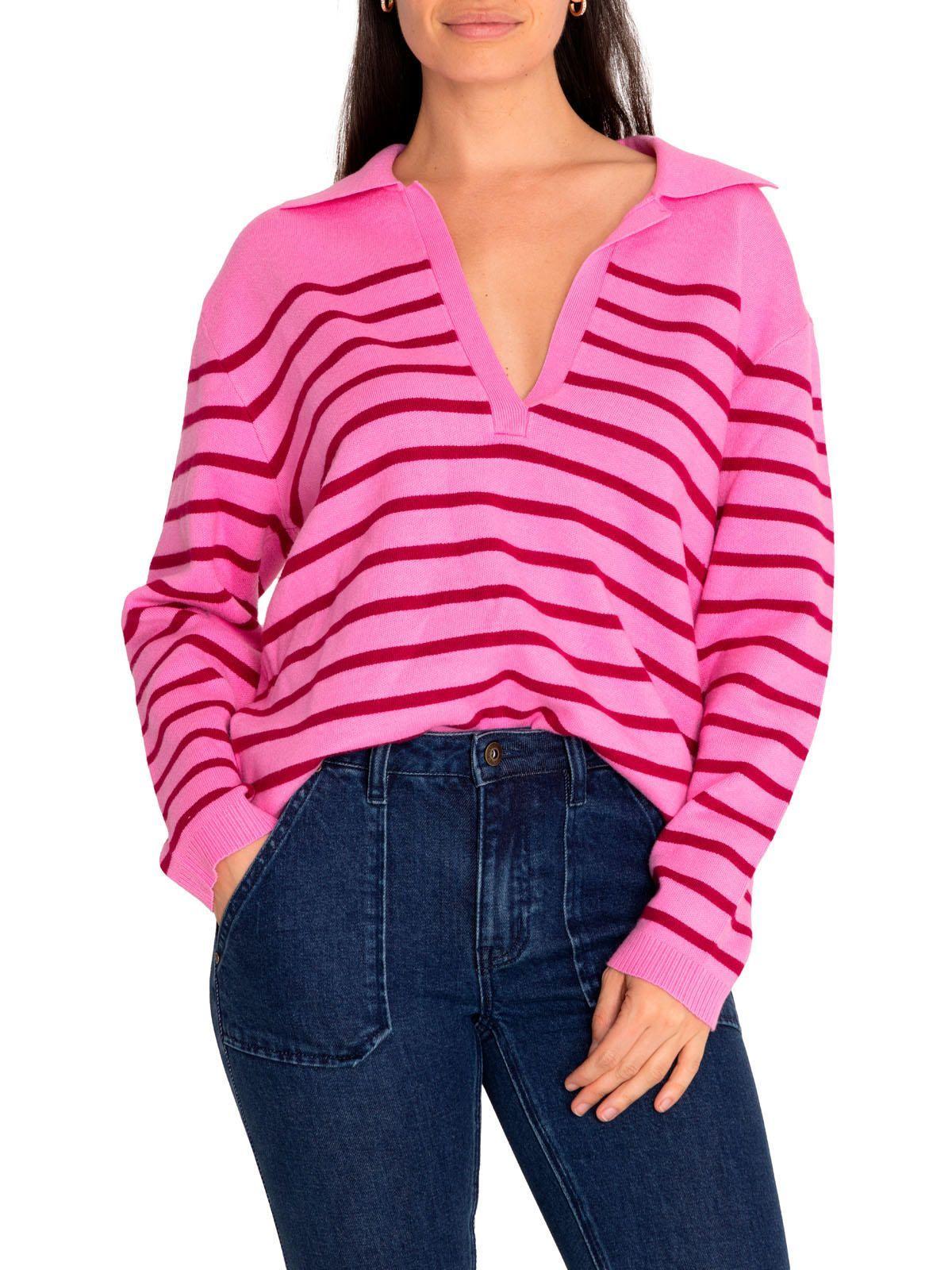 Sweater Fibras Recicladas Mujer Rosa Rosado-4