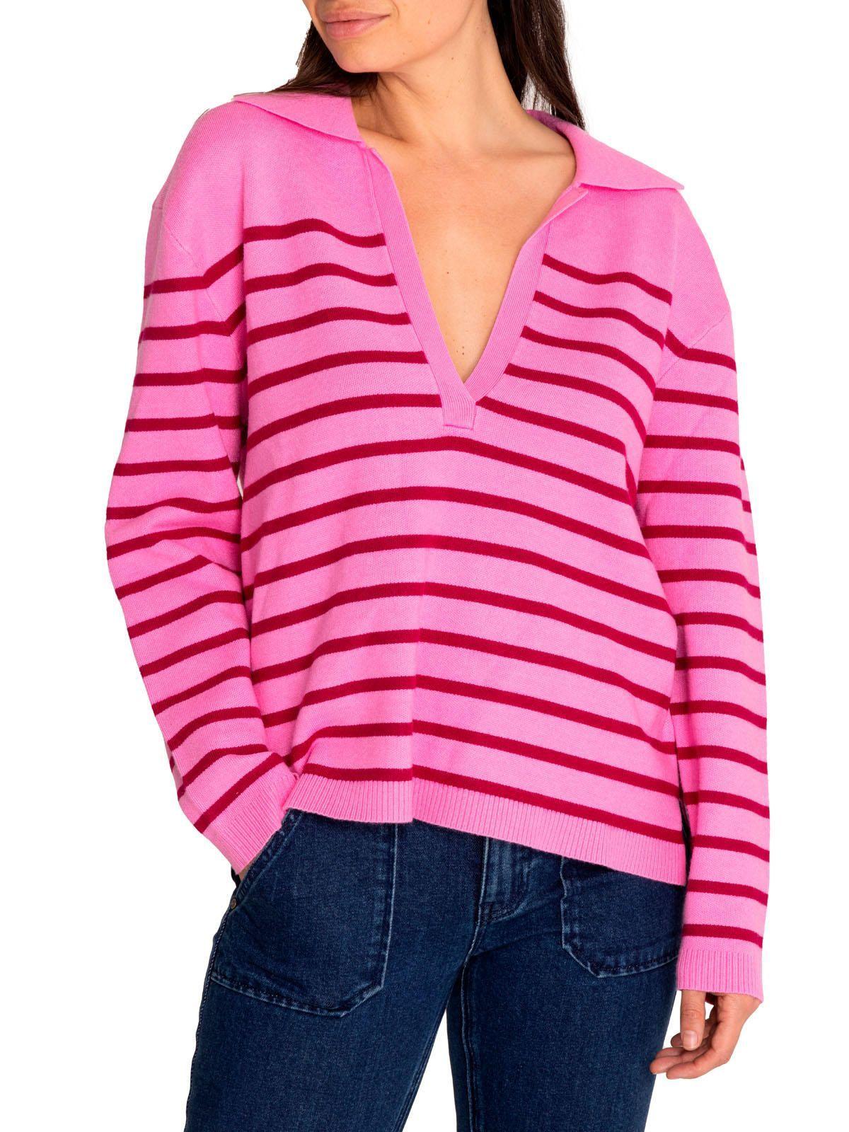 Sweater Fibras Recicladas Mujer Rosa Rosado-5