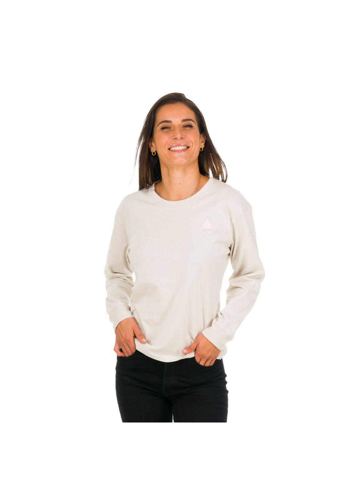 Polera M/L Mujer Logo W Gris -0