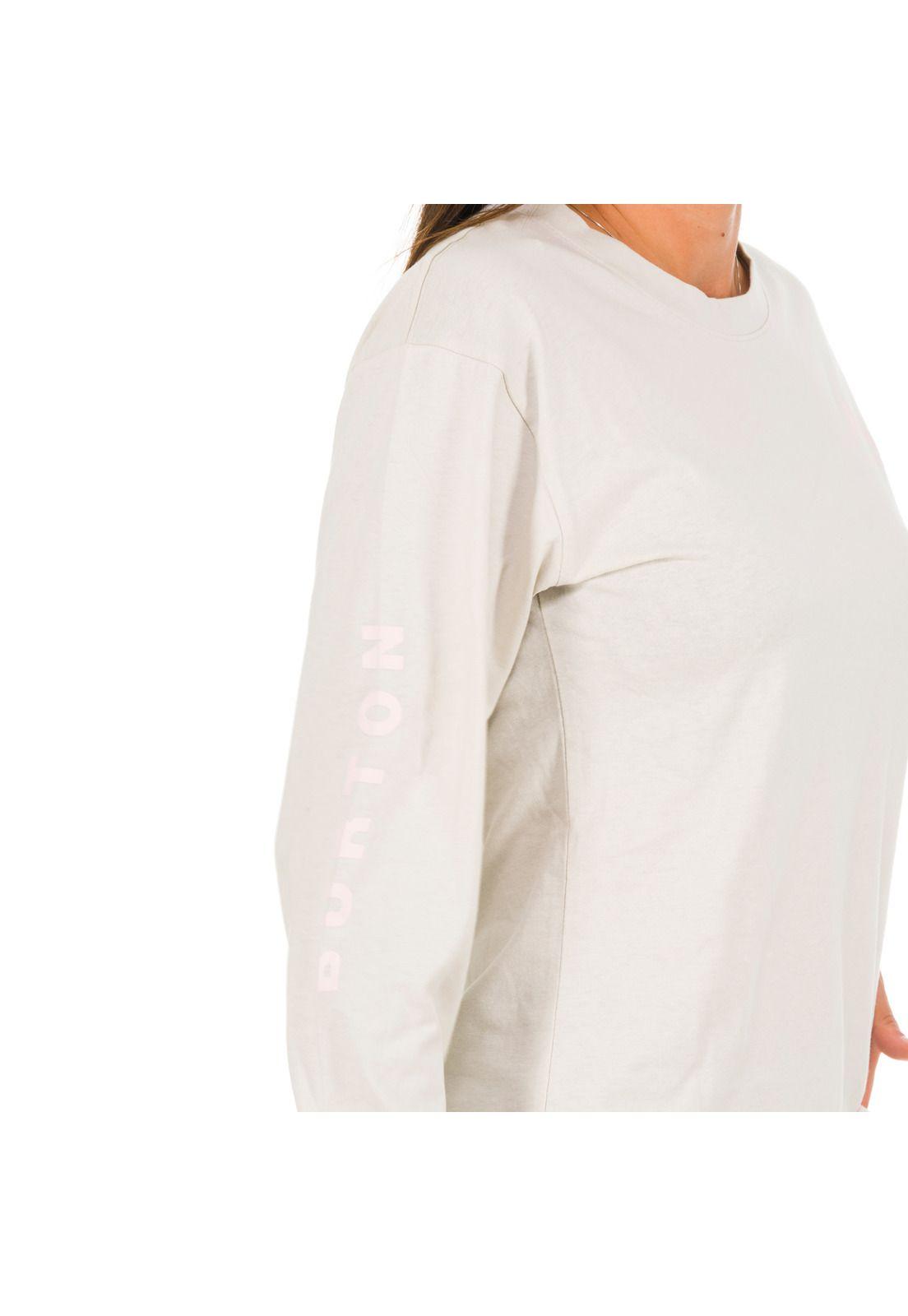 Polera M/L Mujer Logo W Gris -4