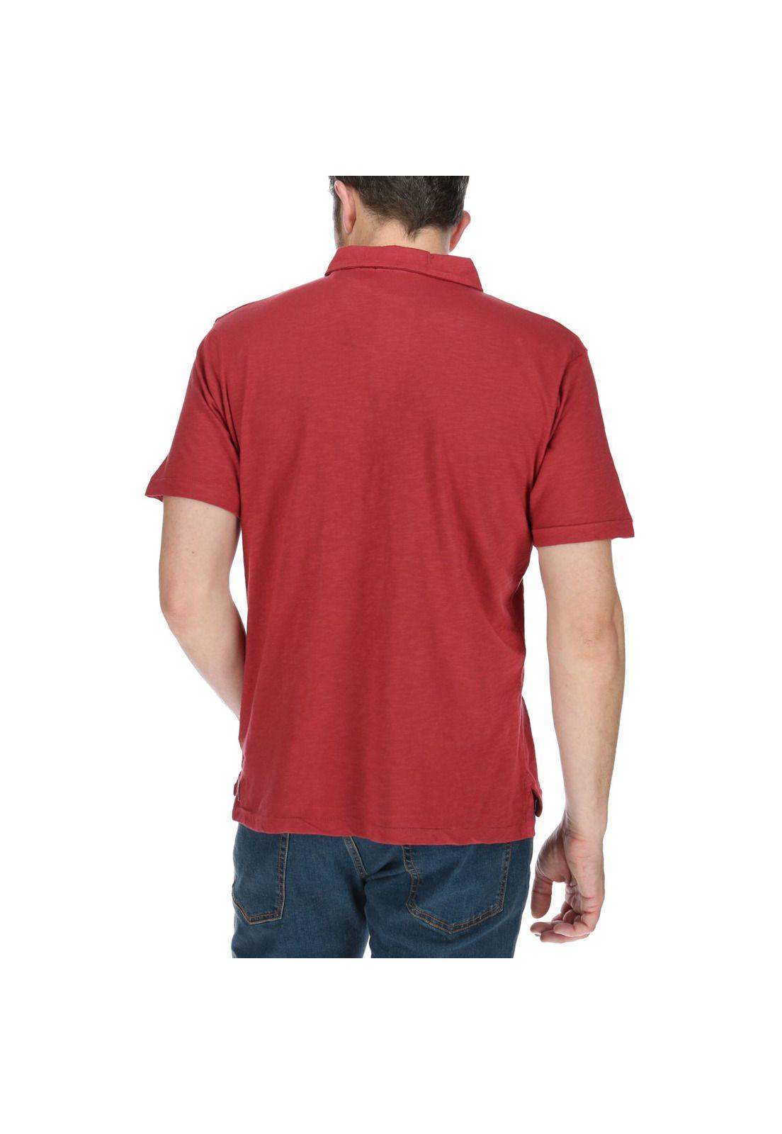 Polera Polo Hombre Pigment Dyed Polo Rojo-2