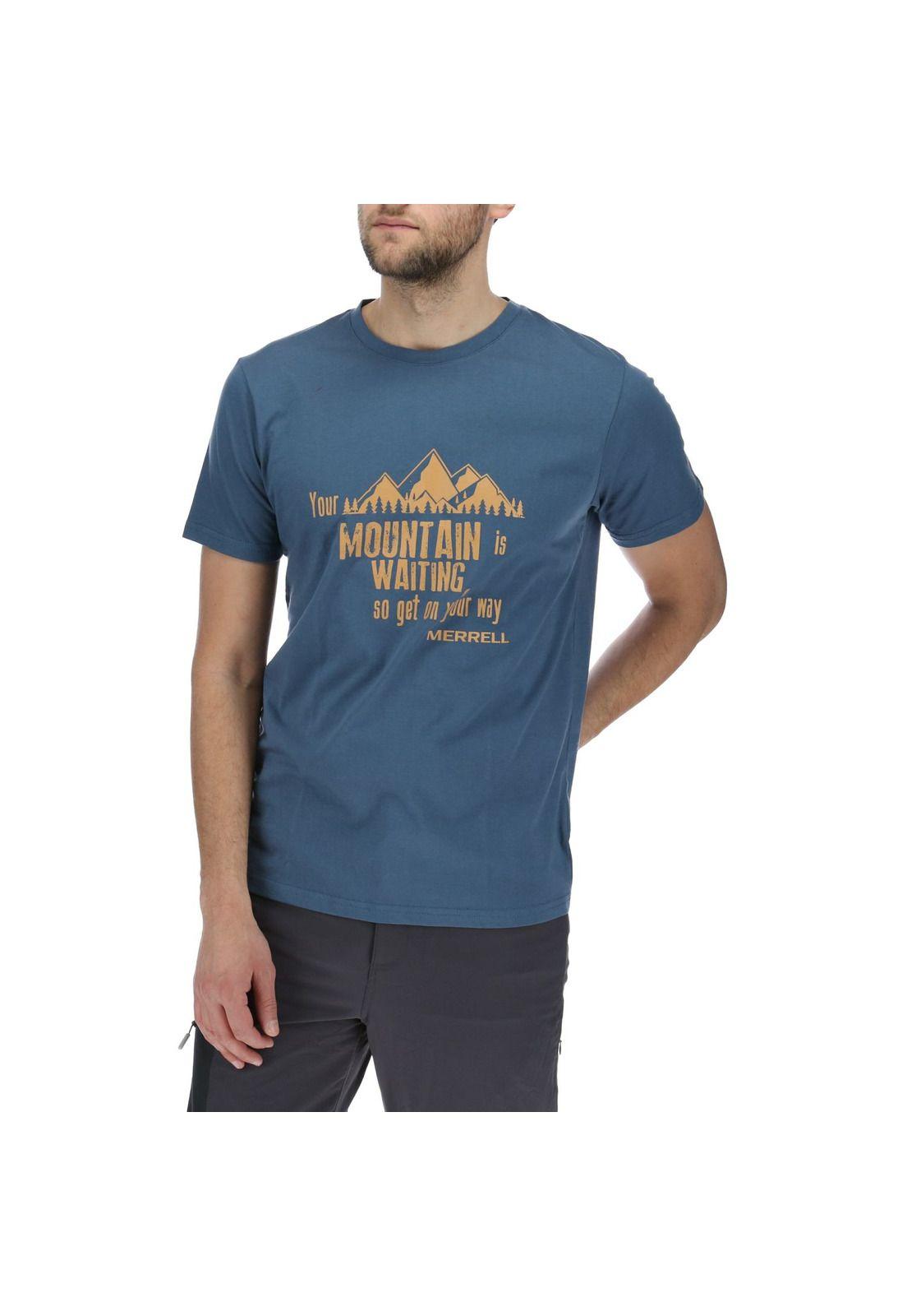 Polera Hombre M/C Print azul-1