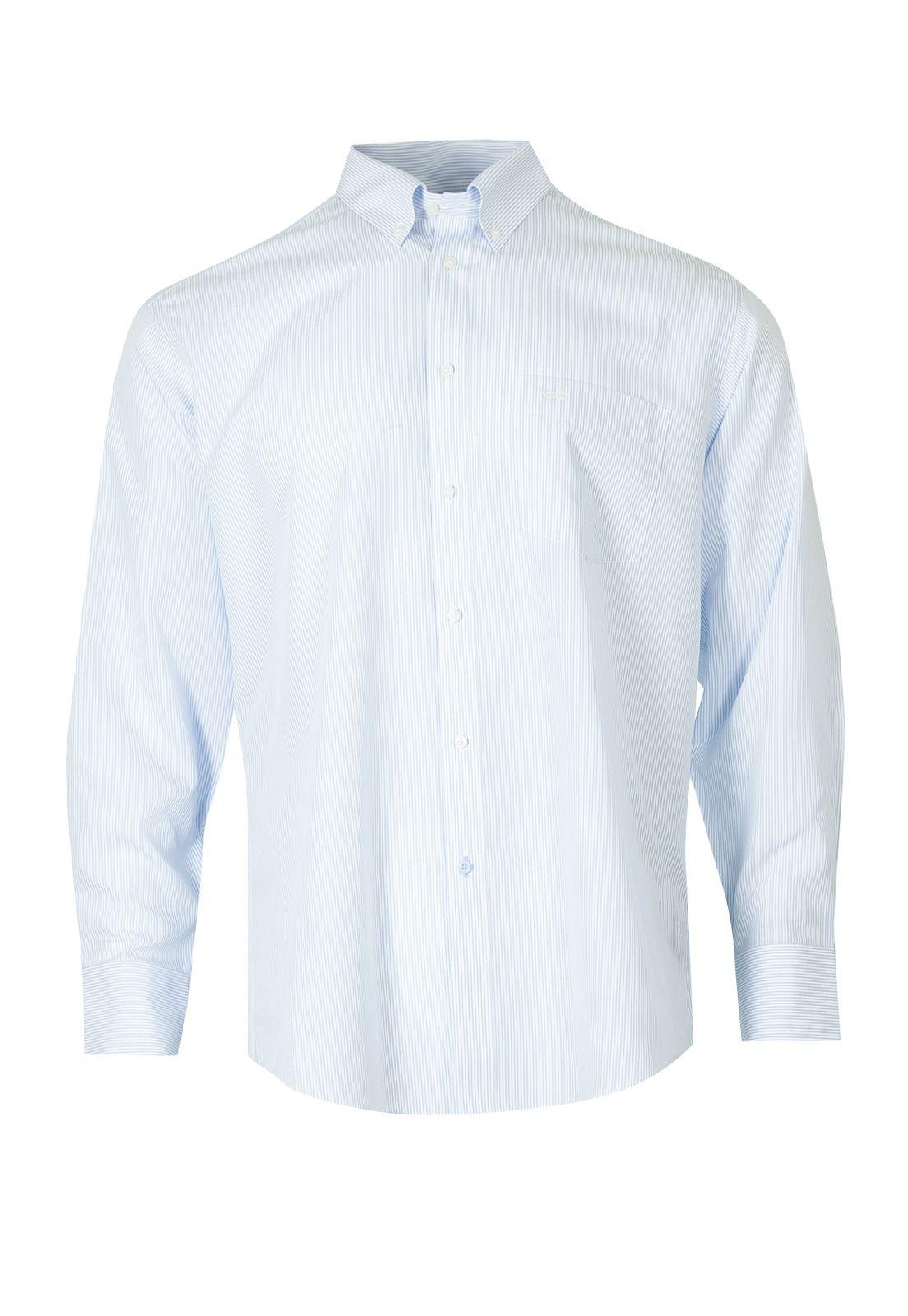 Camisa Libre De Arrugas Hombre WF Azul-1
