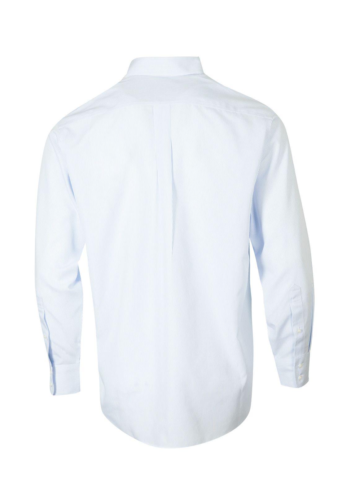 Camisa Libre De Arrugas Hombre WF Azul-3