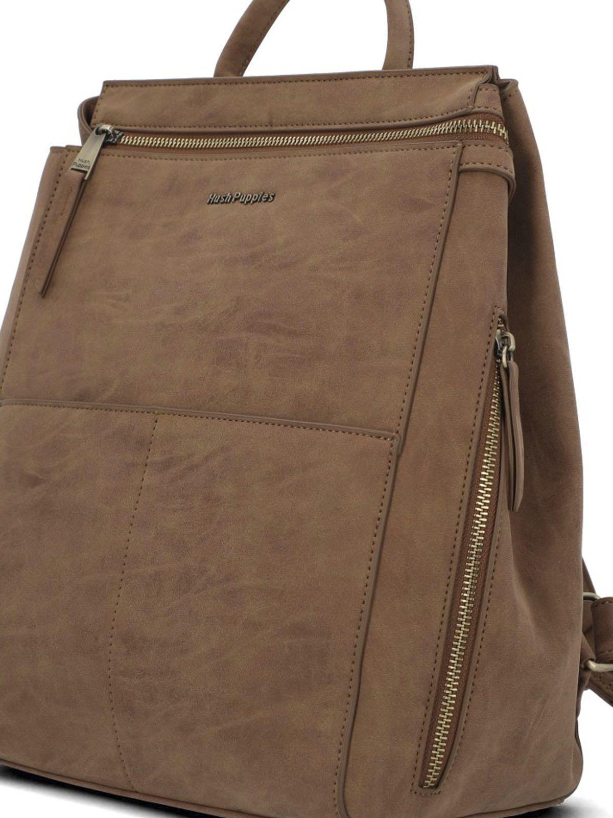 Mochila Ecocuero Mujer Delfi Back Caramelo-3