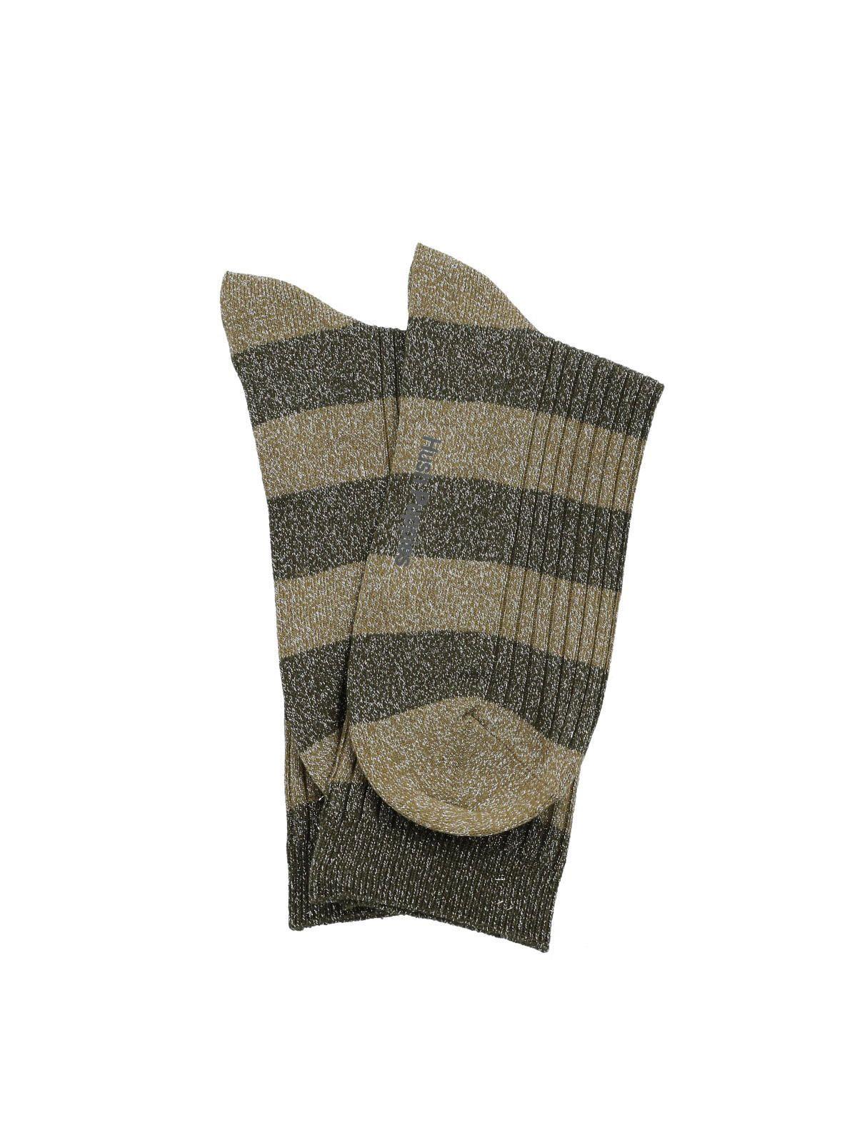 Calcetín Algodón Mujer C Lurex Block Verde-2