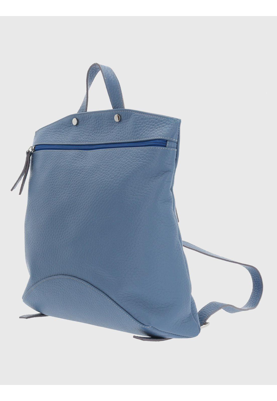 Mochila Italiana Cuero Fiorella Back Azul-1