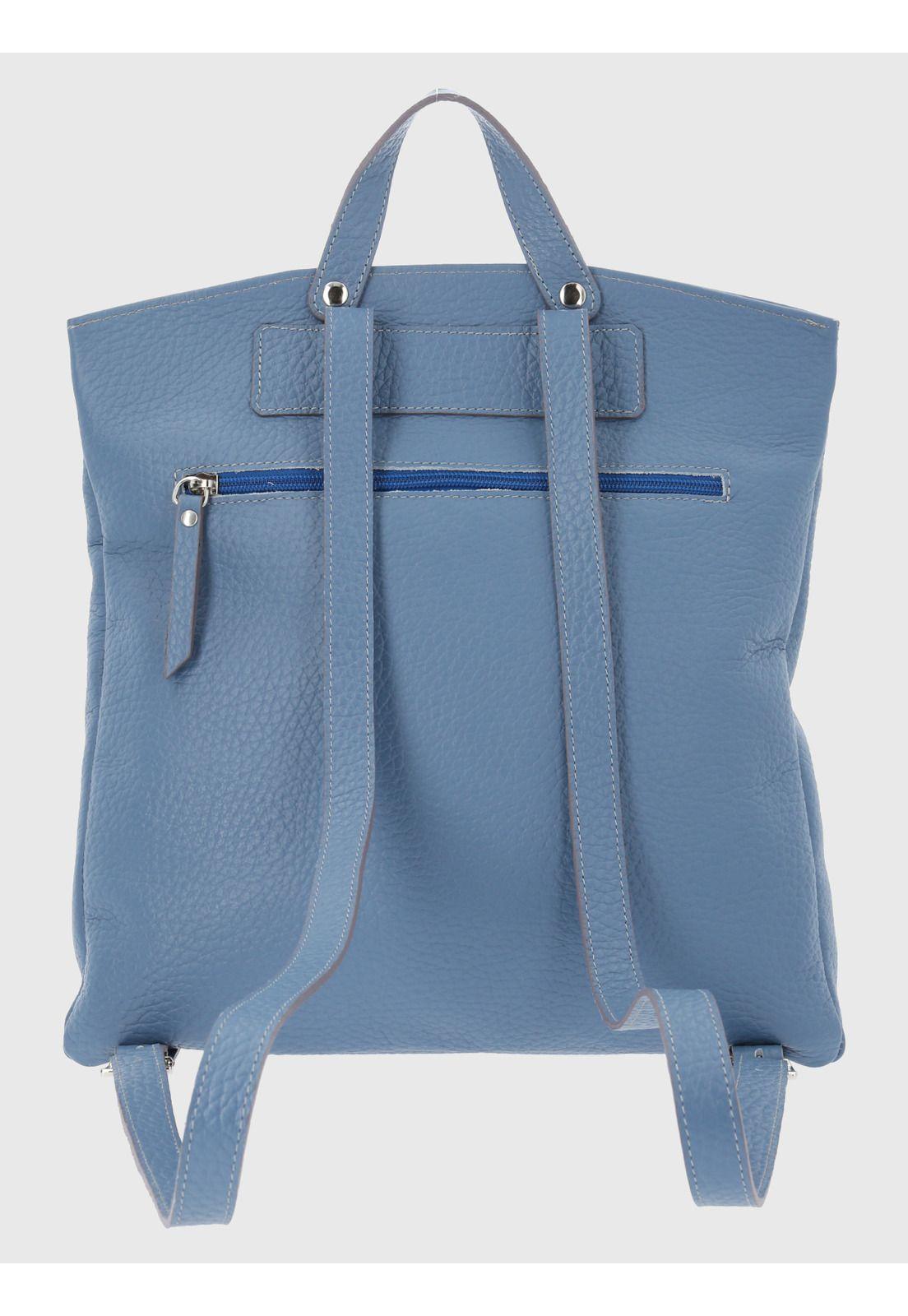 Mochila Italiana Cuero Fiorella Back Azul-2