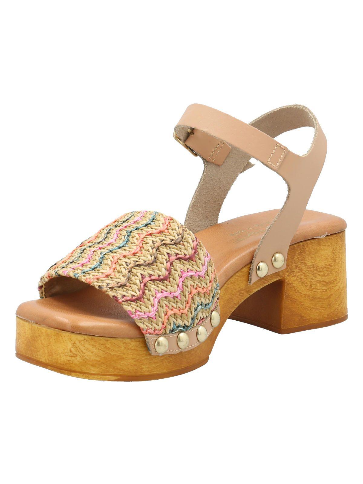 Sandalia Cuero Mujer Geranio Multicolor -3