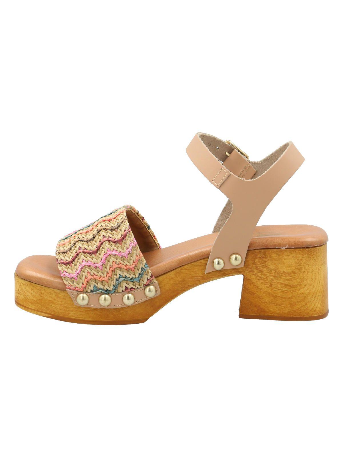 Sandalia Cuero Mujer Geranio Multicolor -4