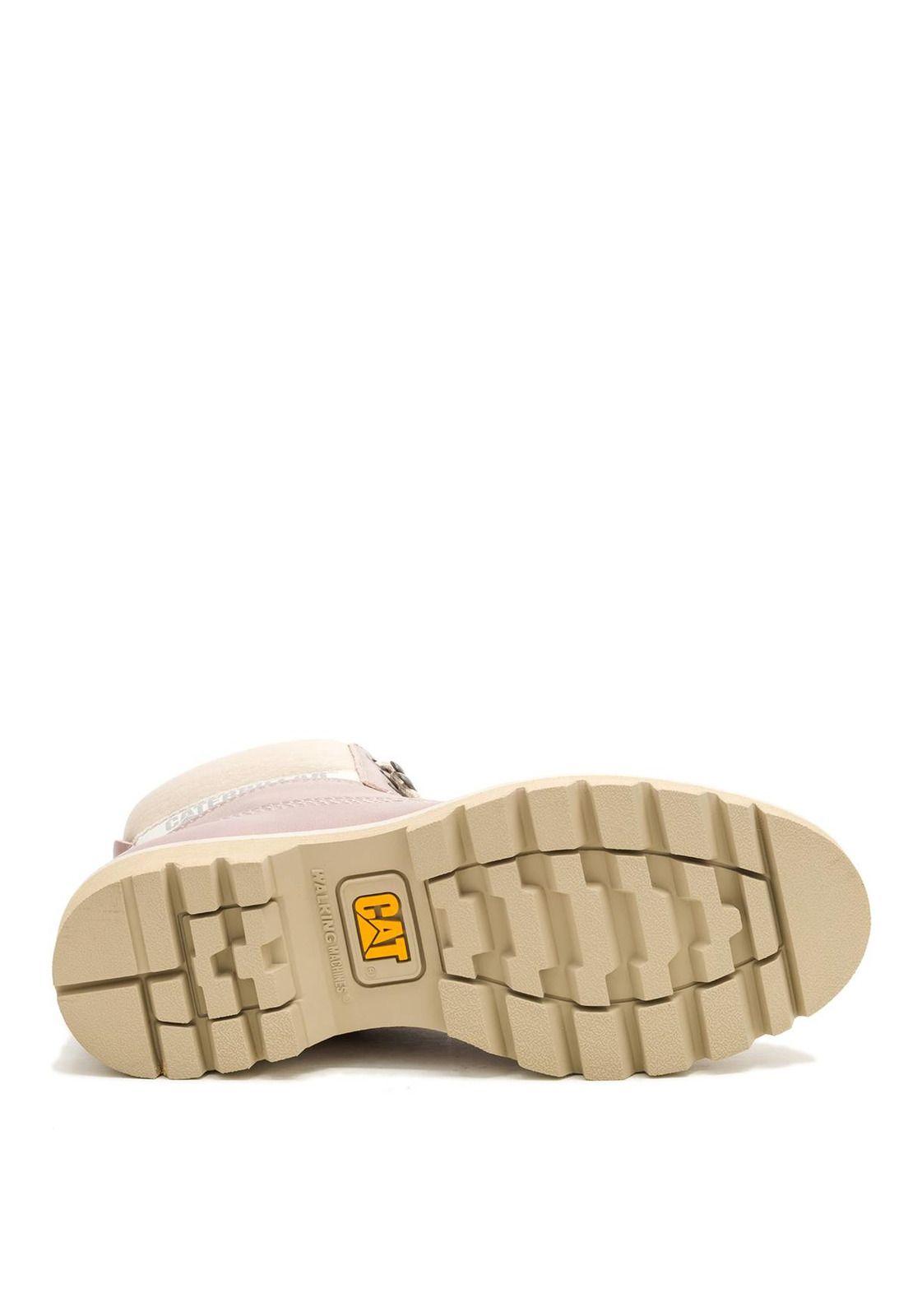 Botin Impermeable Cuero Mujer Colorado Palo Rosa-7