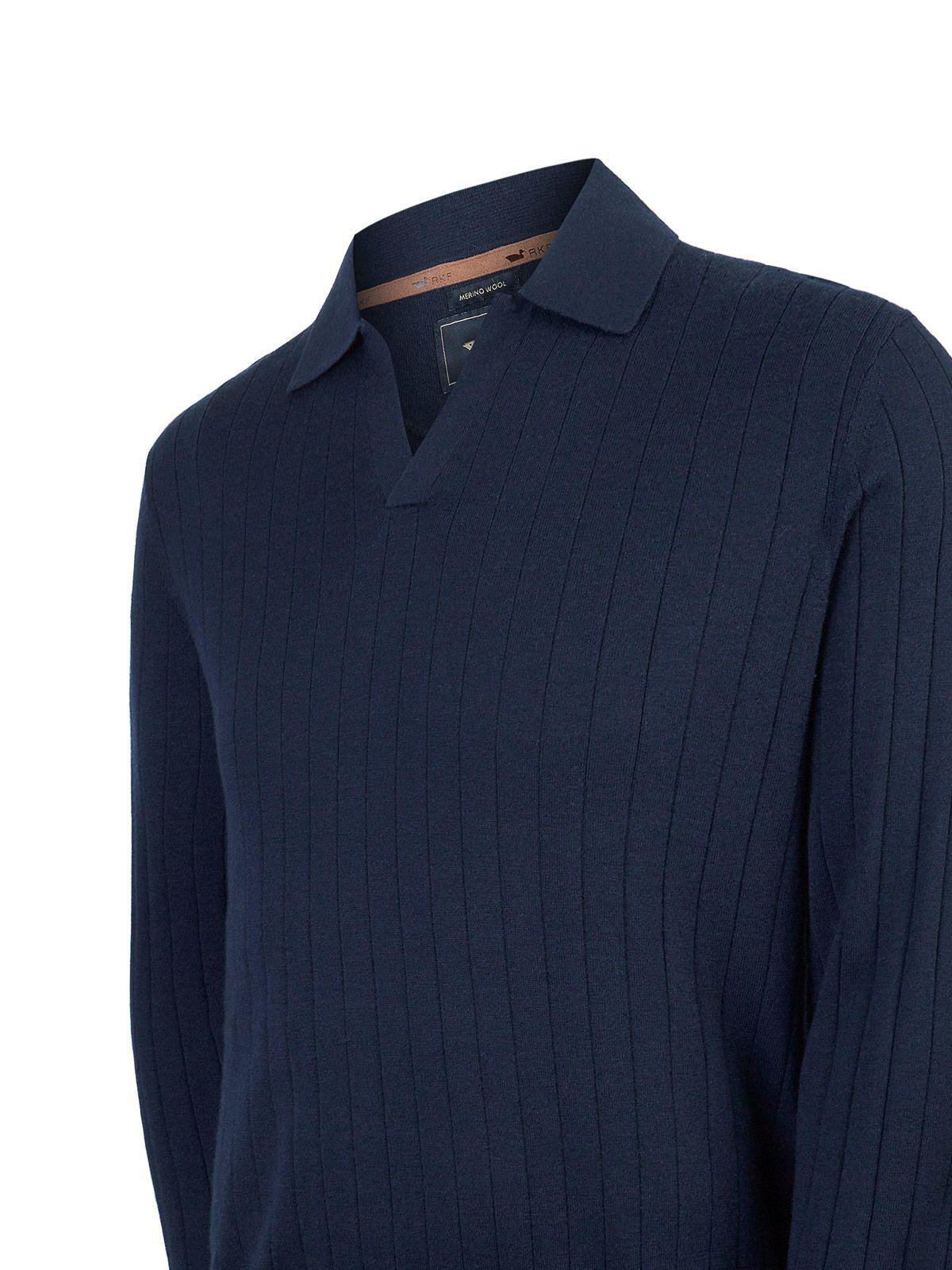 Sweater Lana Merino Hombre Rocco Azul-3