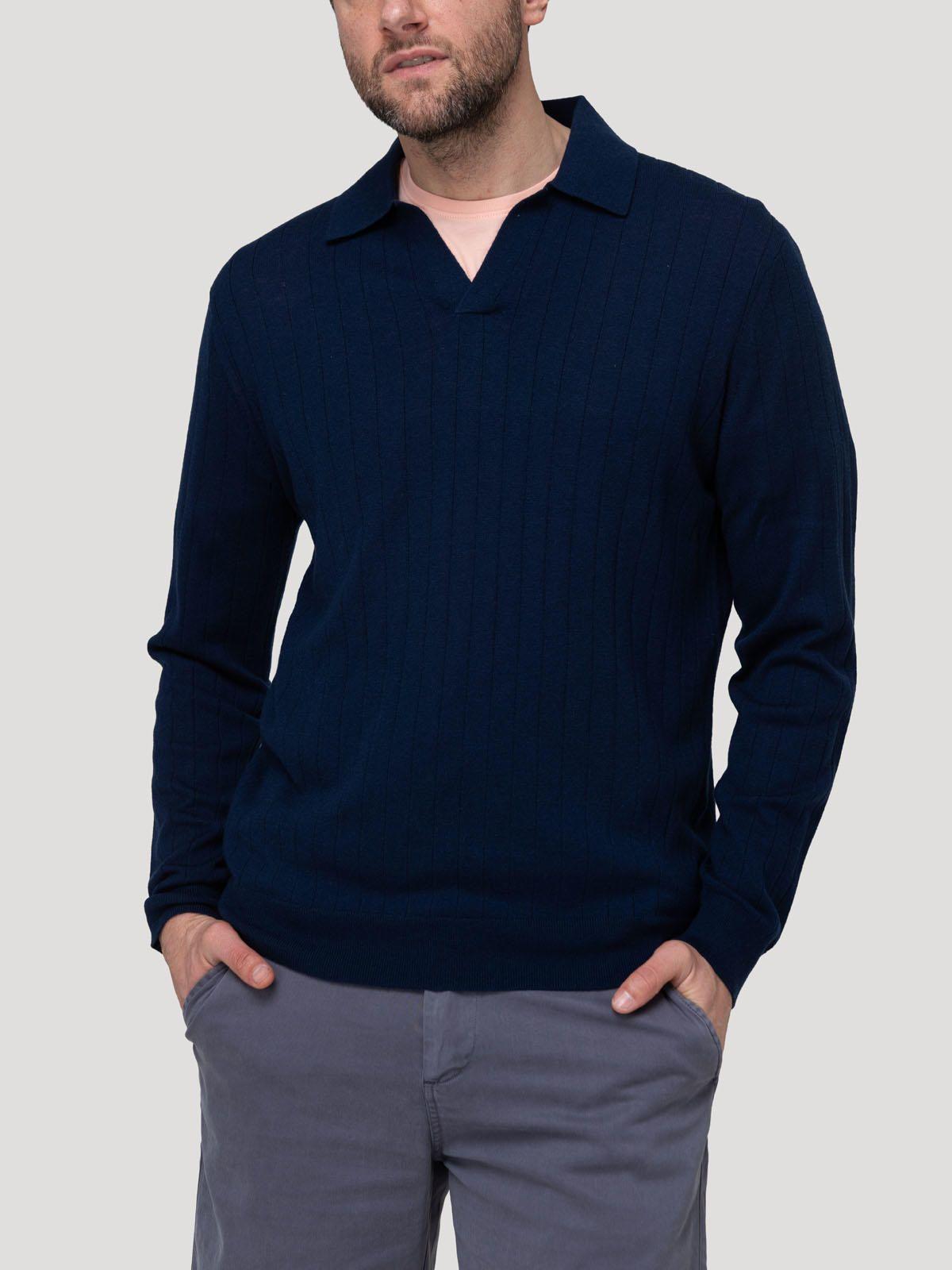 Sweater Lana Merino Hombre Rocco Azul-4