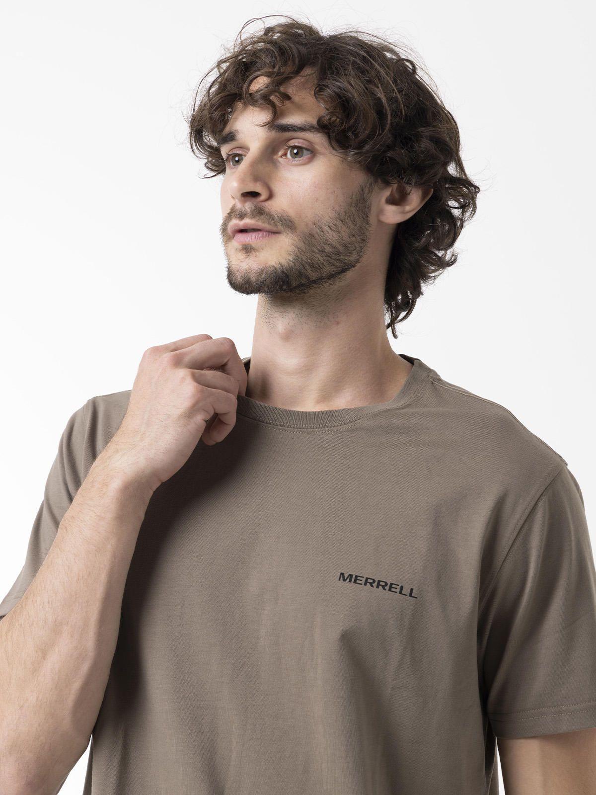 Polera Manga Corta Hombre Backprint Café-3