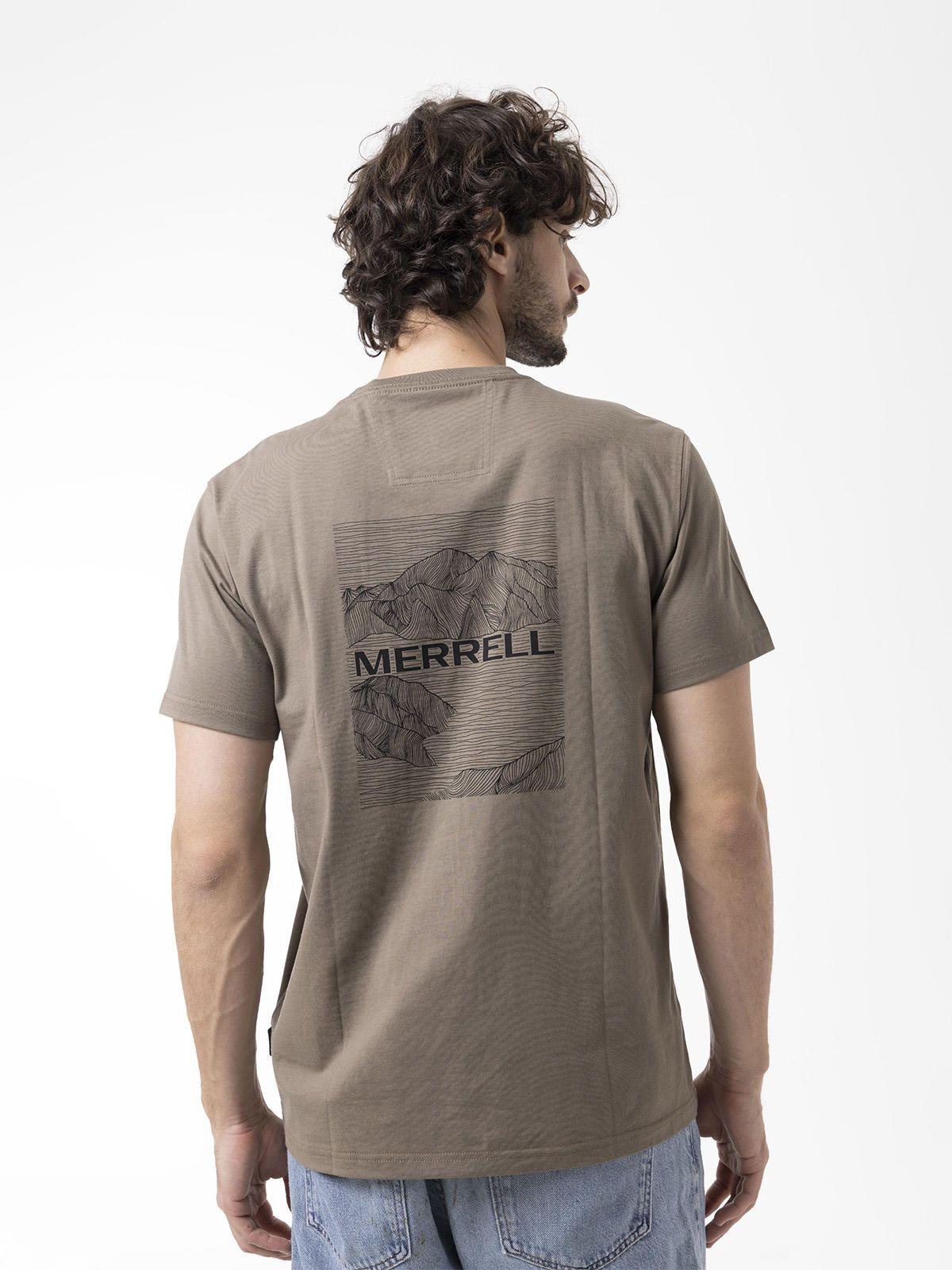 Polera Manga Corta Hombre Backprint Café-4