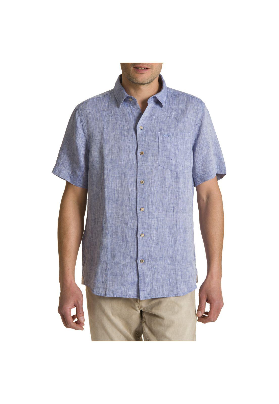 Camisa Lino Azul Rockford-0