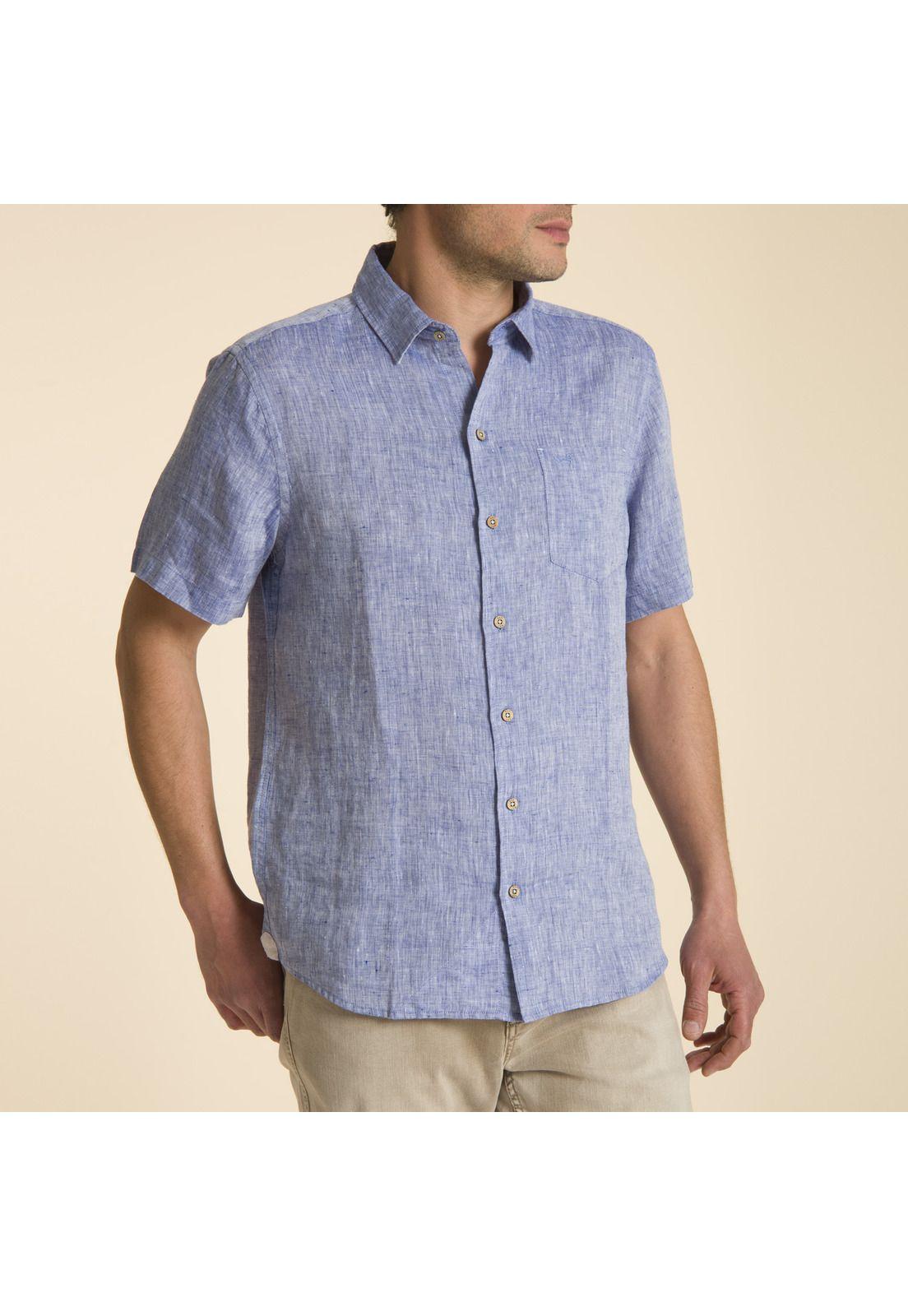 Camisa Lino Azul Rockford-1