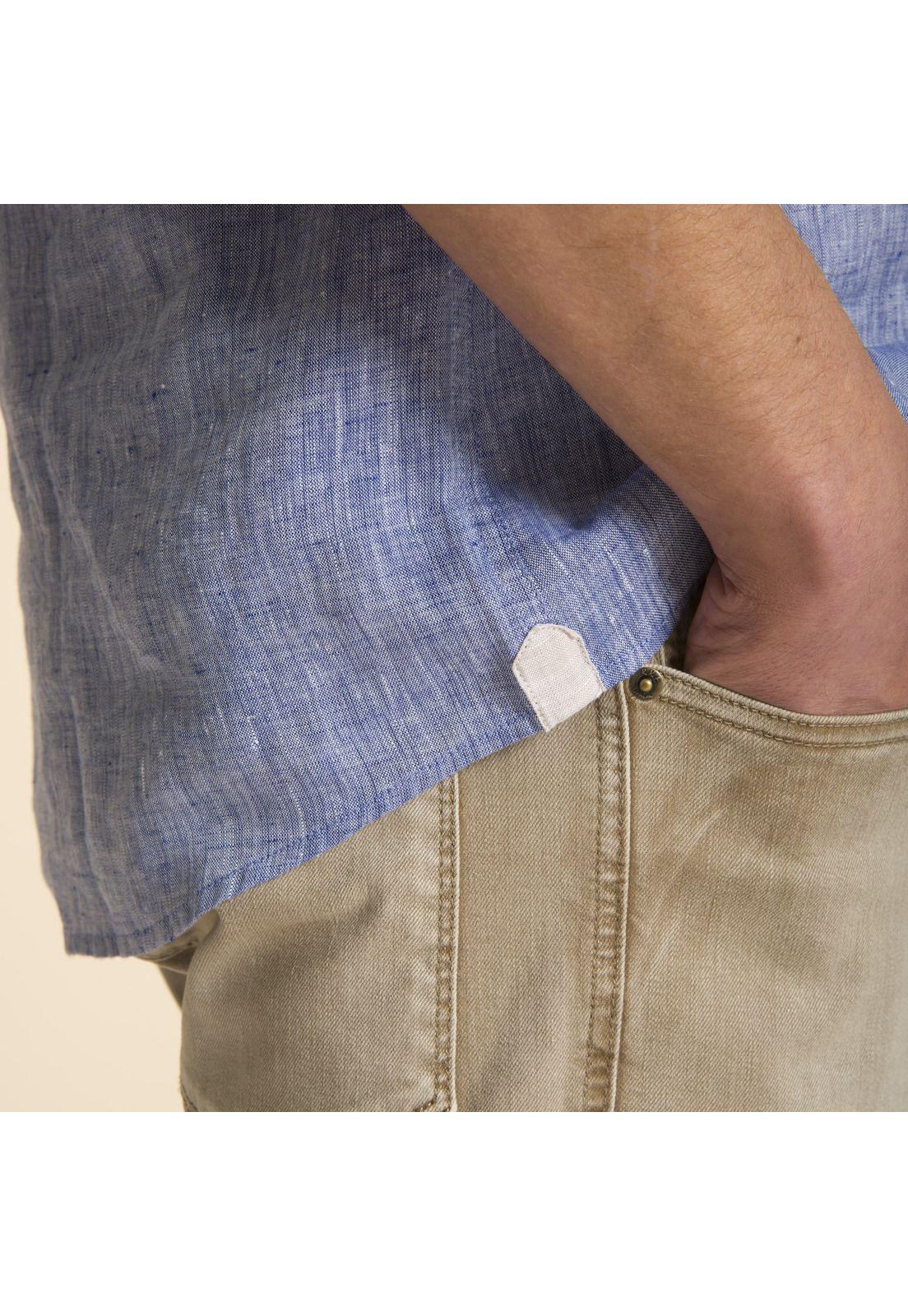 Camisa Lino Azul Rockford-3