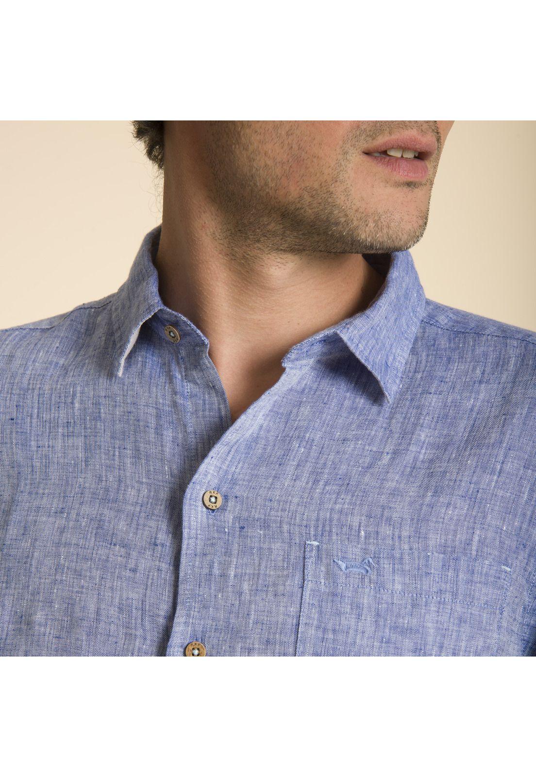Camisa Lino Azul Rockford-4