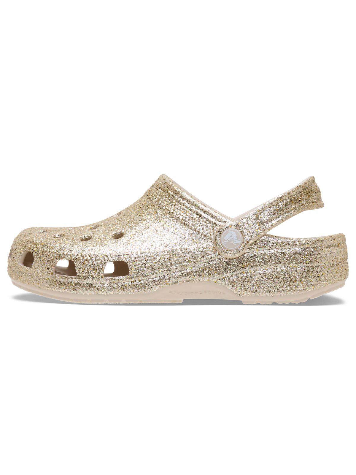Zueco Unisex Classic Clog Glitter Dorado-1
