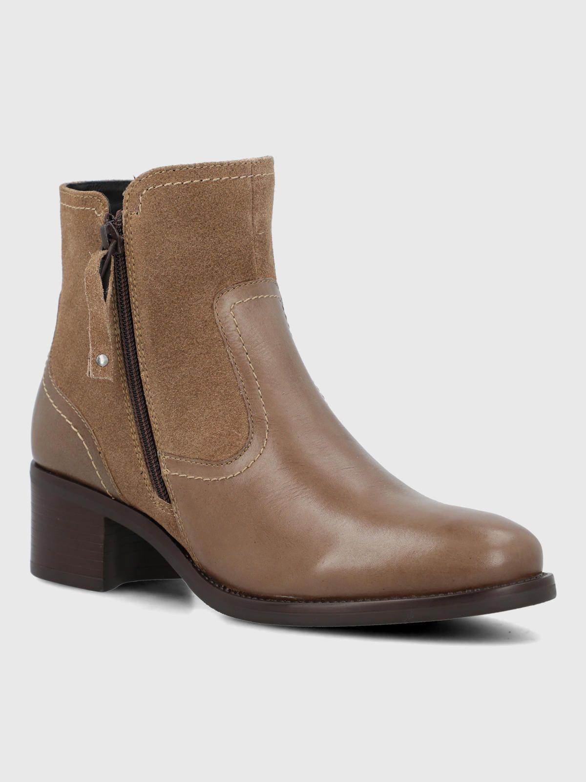 Botin Cuero Mujer Viller Café-0