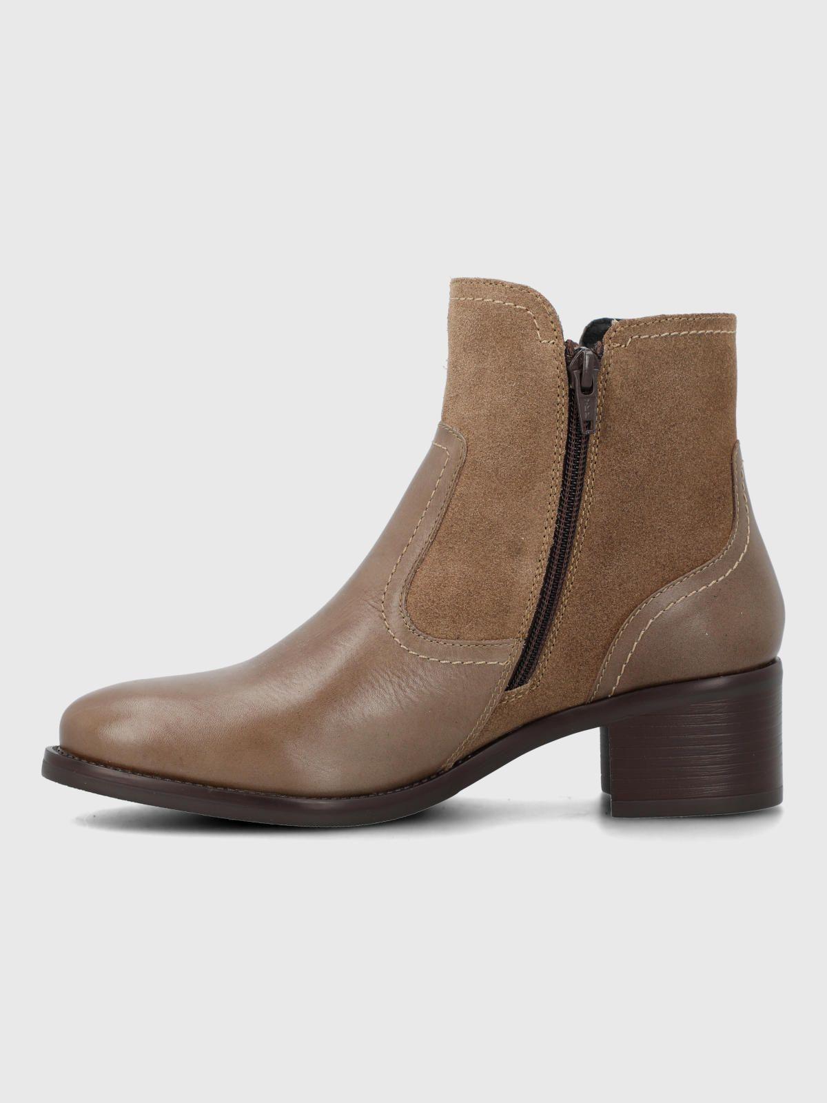 Botin Cuero Mujer Viller Café-4