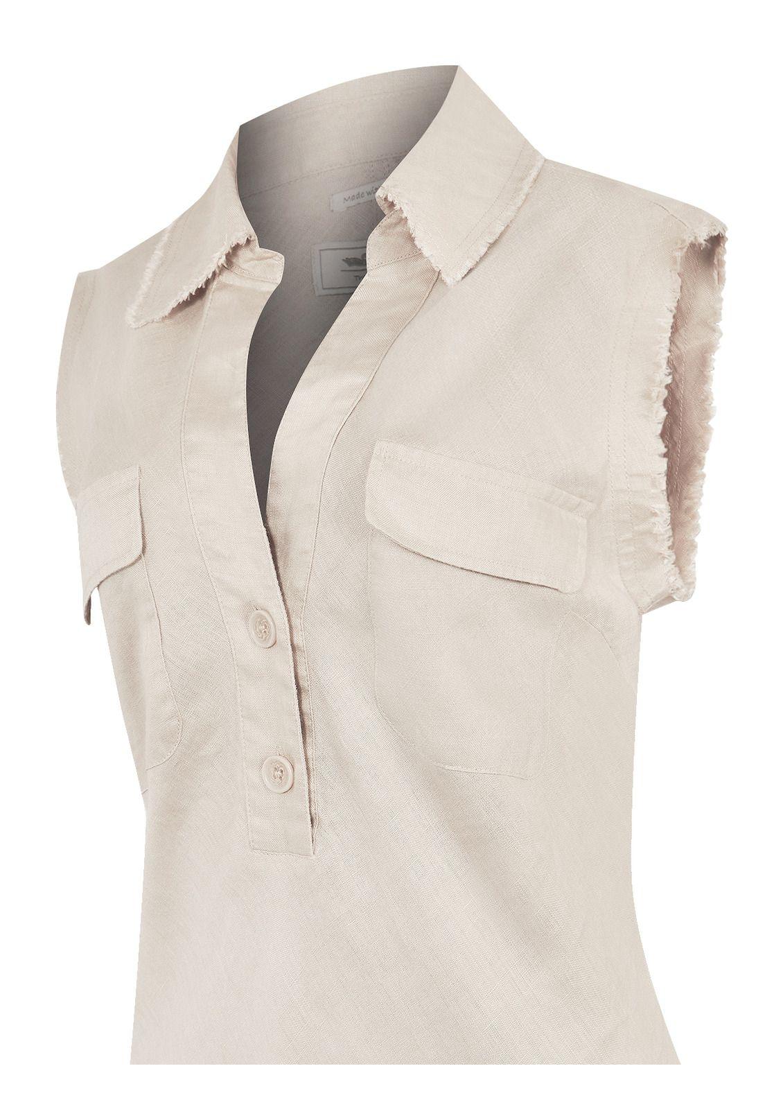 vestido Lino Orgánico Beige Moai Mujer -3