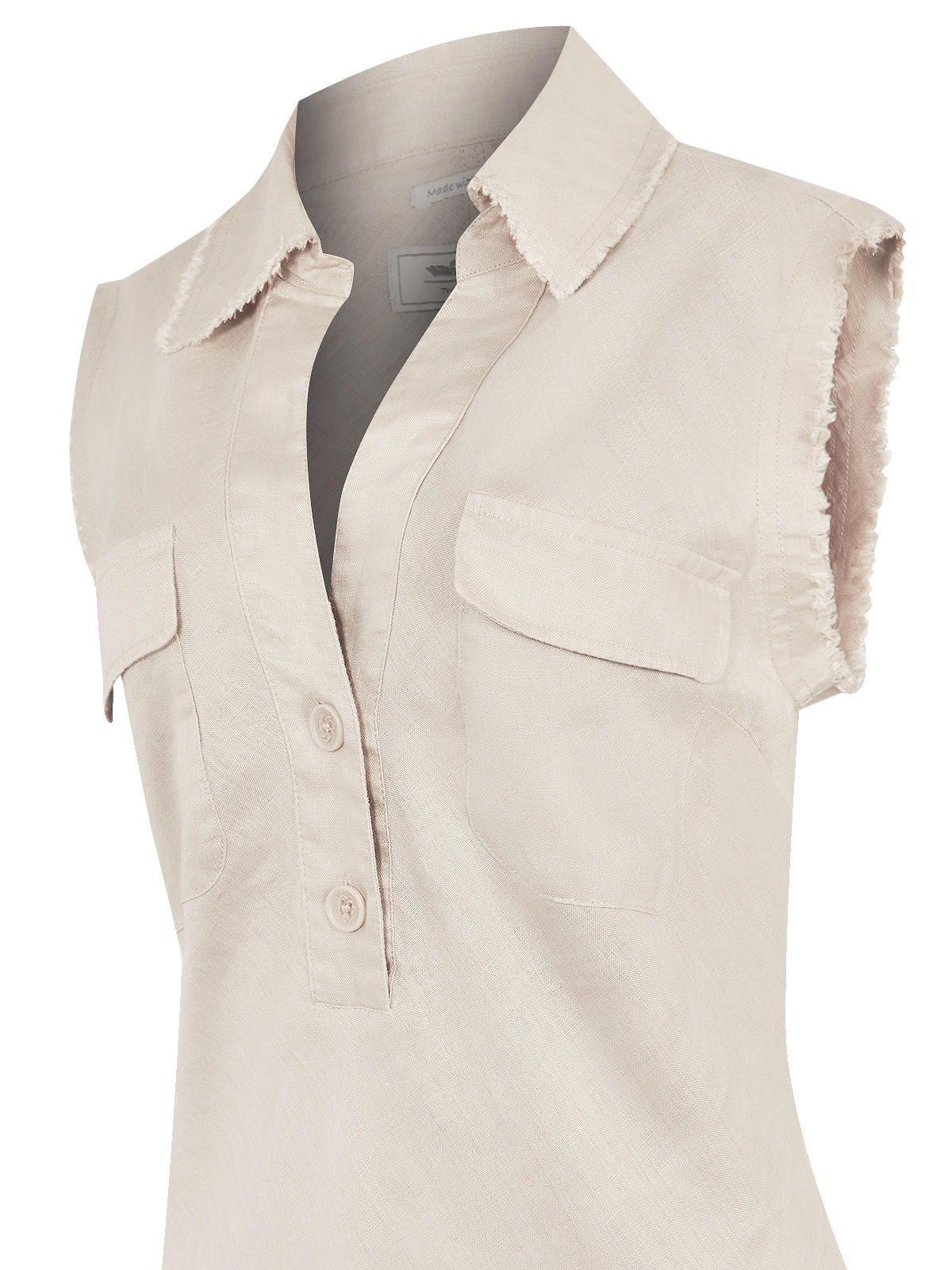 vestido Lino Orgánico Beige Moai Mujer -3