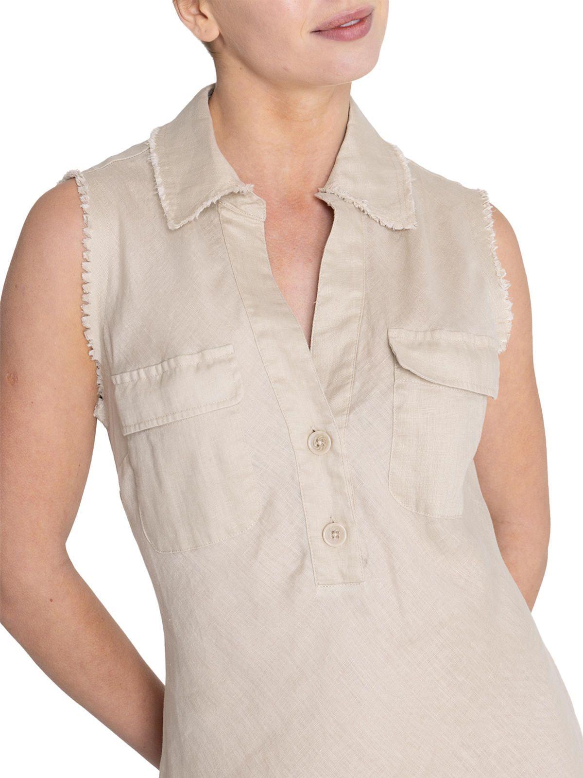 vestido Lino Orgánico Beige Moai Mujer -9