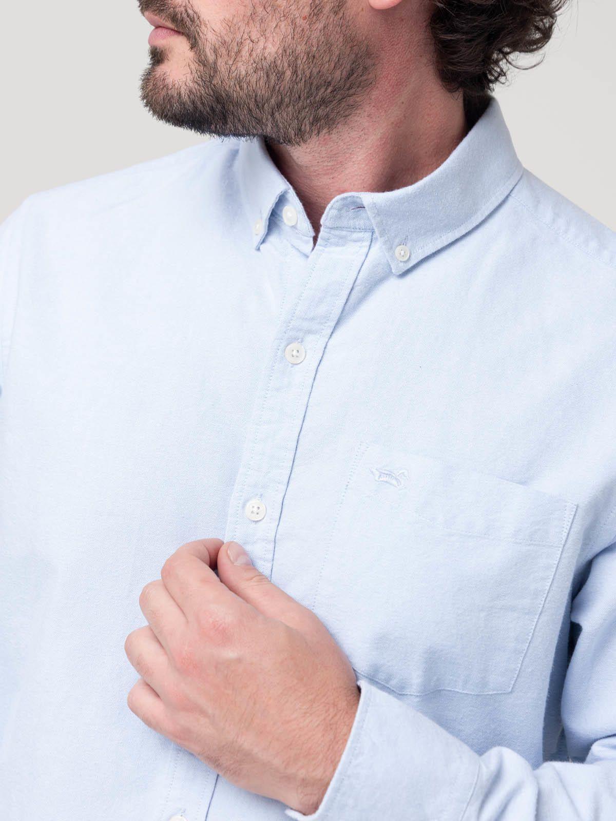 Camisa Algodón Orgánico Hombre Oxford Celeste-6