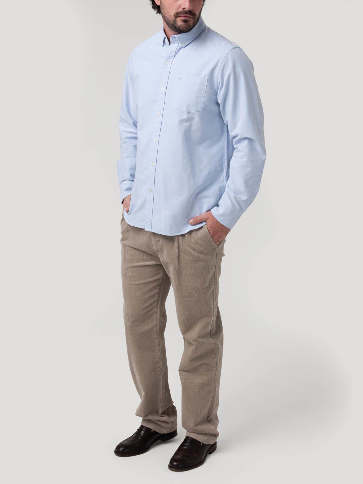 Camisa Algodón Orgánico Hombre Oxford Celeste-8