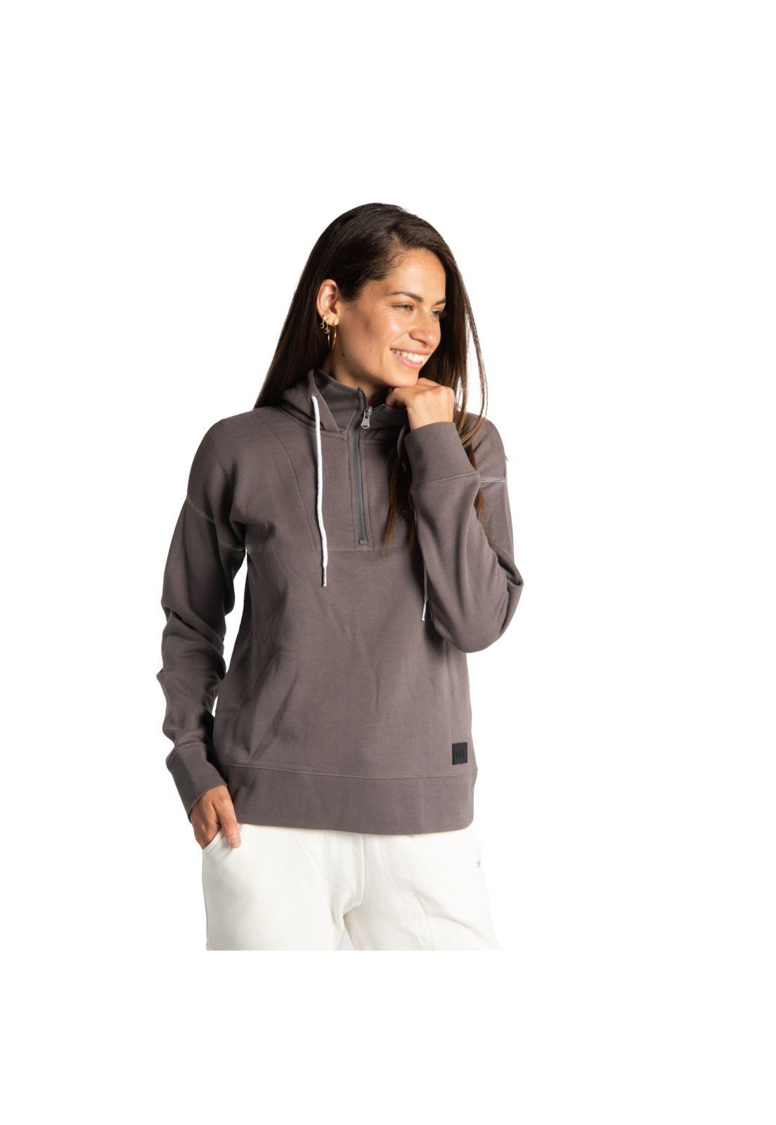 Polerón Mujer W Connect Hoodie Gris Oscuro-0