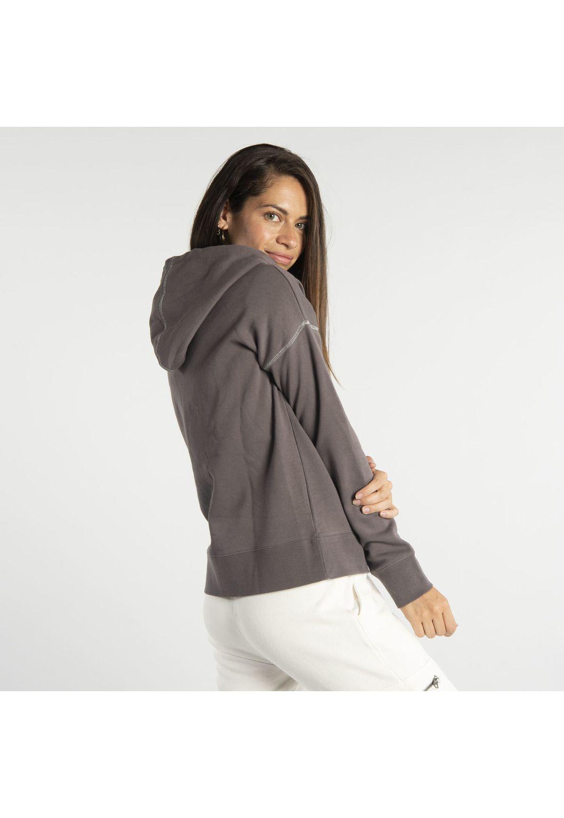 Polerón Mujer W Connect Hoodie Gris Oscuro-1