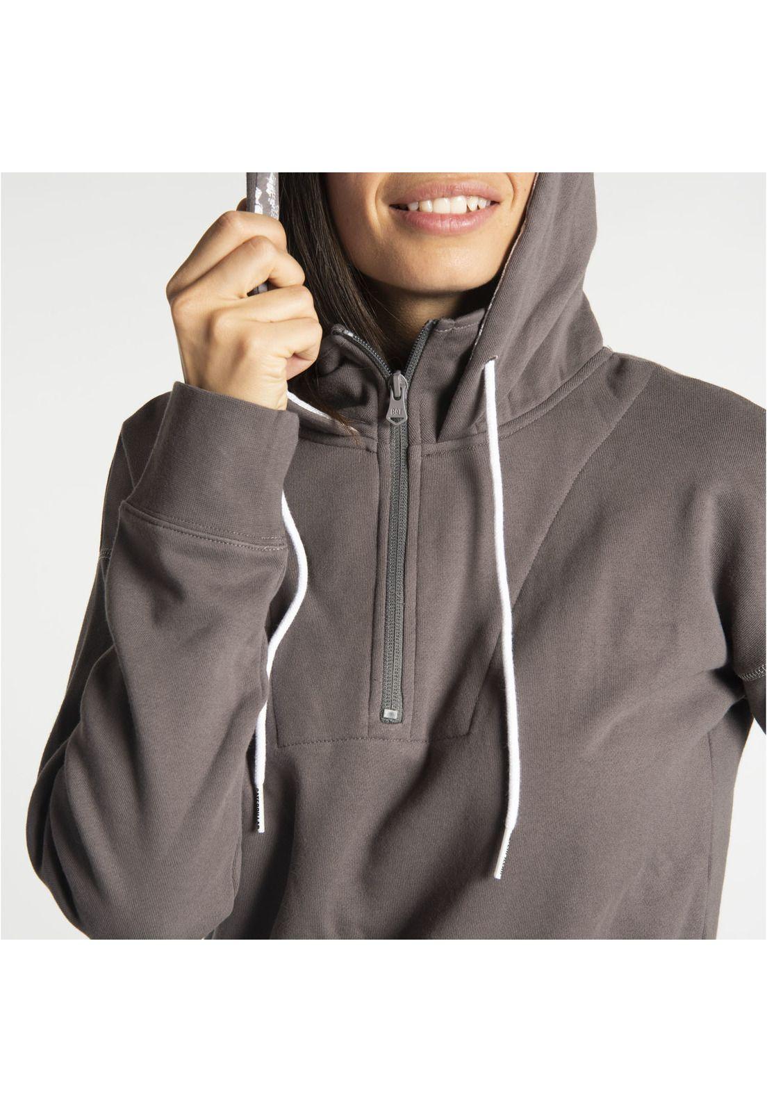Polerón Mujer W Connect Hoodie Gris Oscuro-3