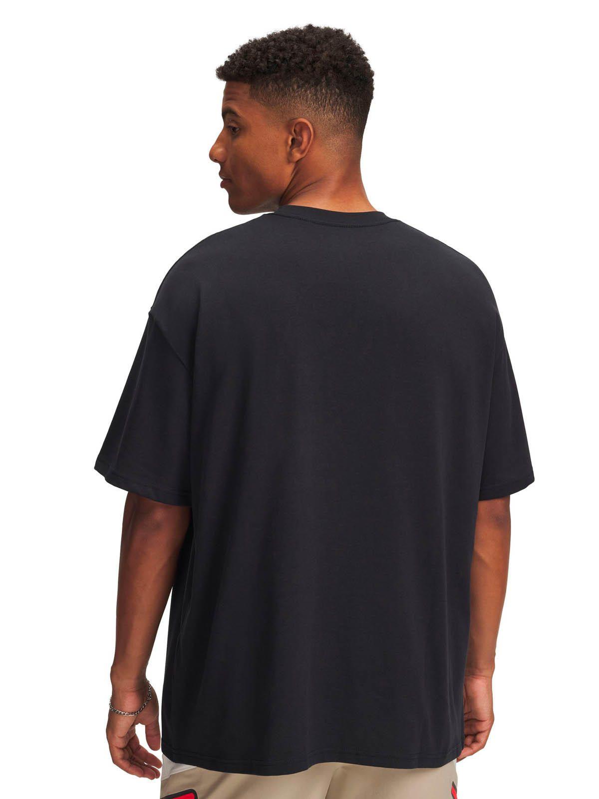 Polera Manga Corta Lifestyle  hombre Logo Heavyweight negro -1