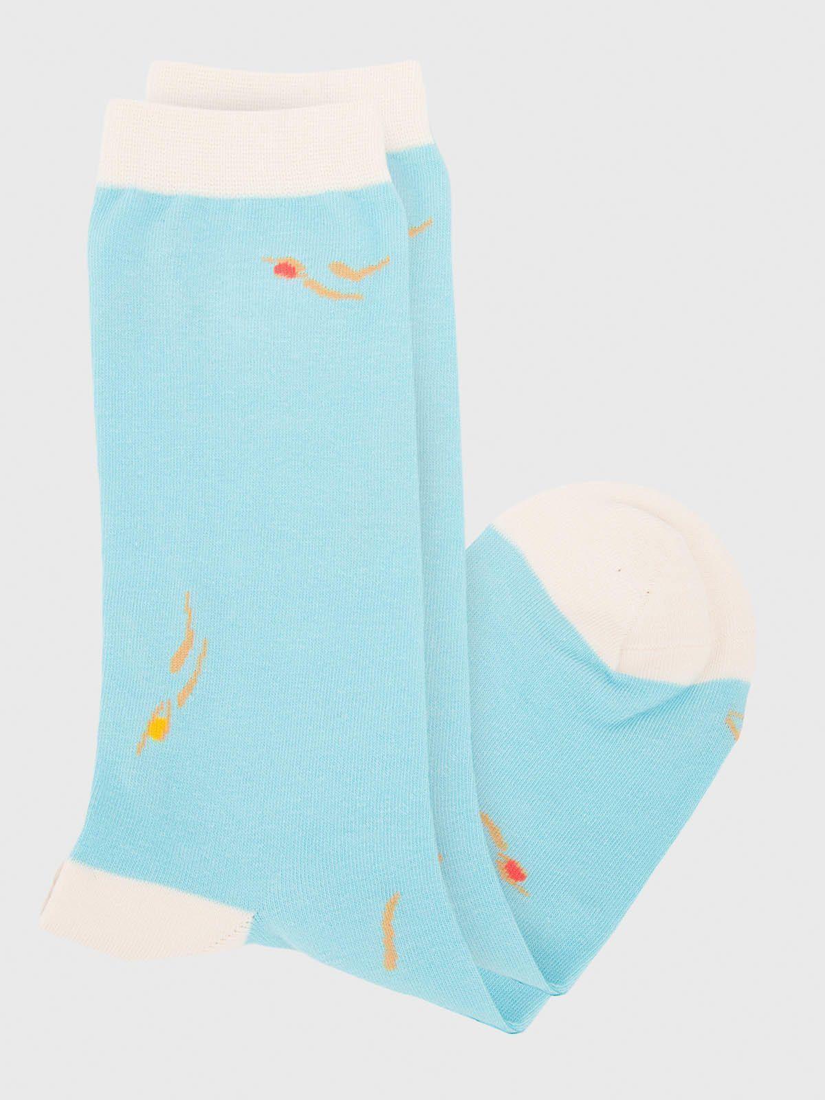 Calcetin Algodón Mujer C Swim Azul-1