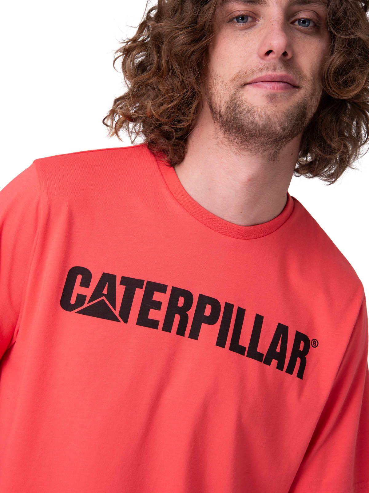 Polera Manga Corta Caterpillar Logo Tee Hombre Rojo-3