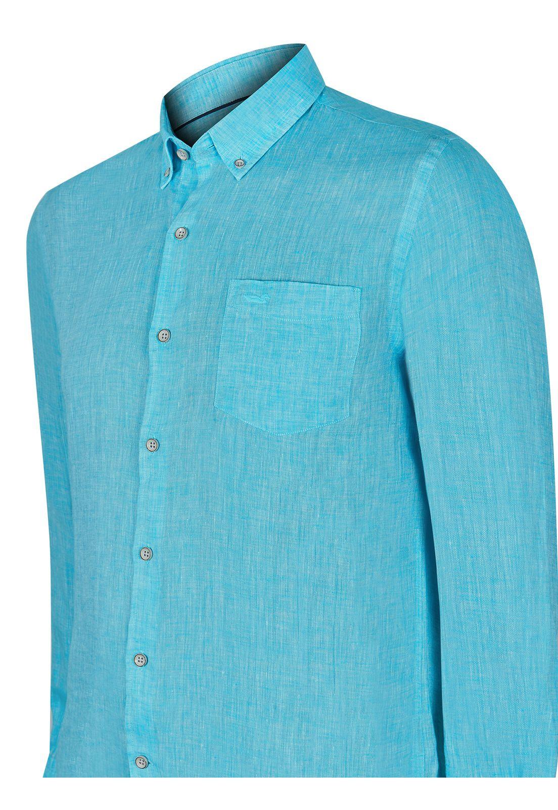 Camisa Lino Orgánico Fantasy Hombre Azul -1