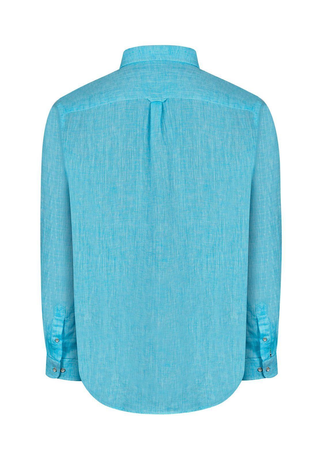 Camisa Lino Orgánico Fantasy Hombre Azul -3