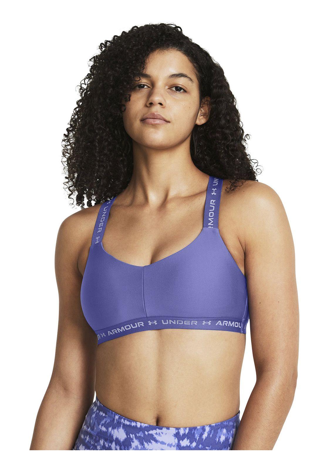 Sostén dep bajo UA Crossback mujer Morado-0