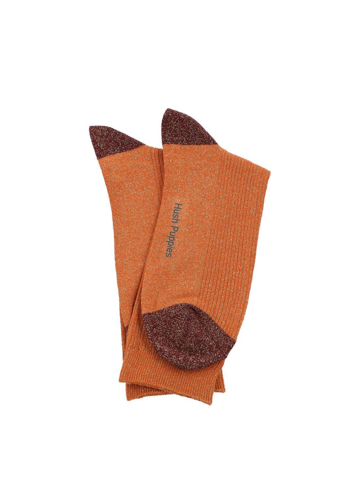 Calcetín Algodón Mujer C Lurex Plain Naranja-2