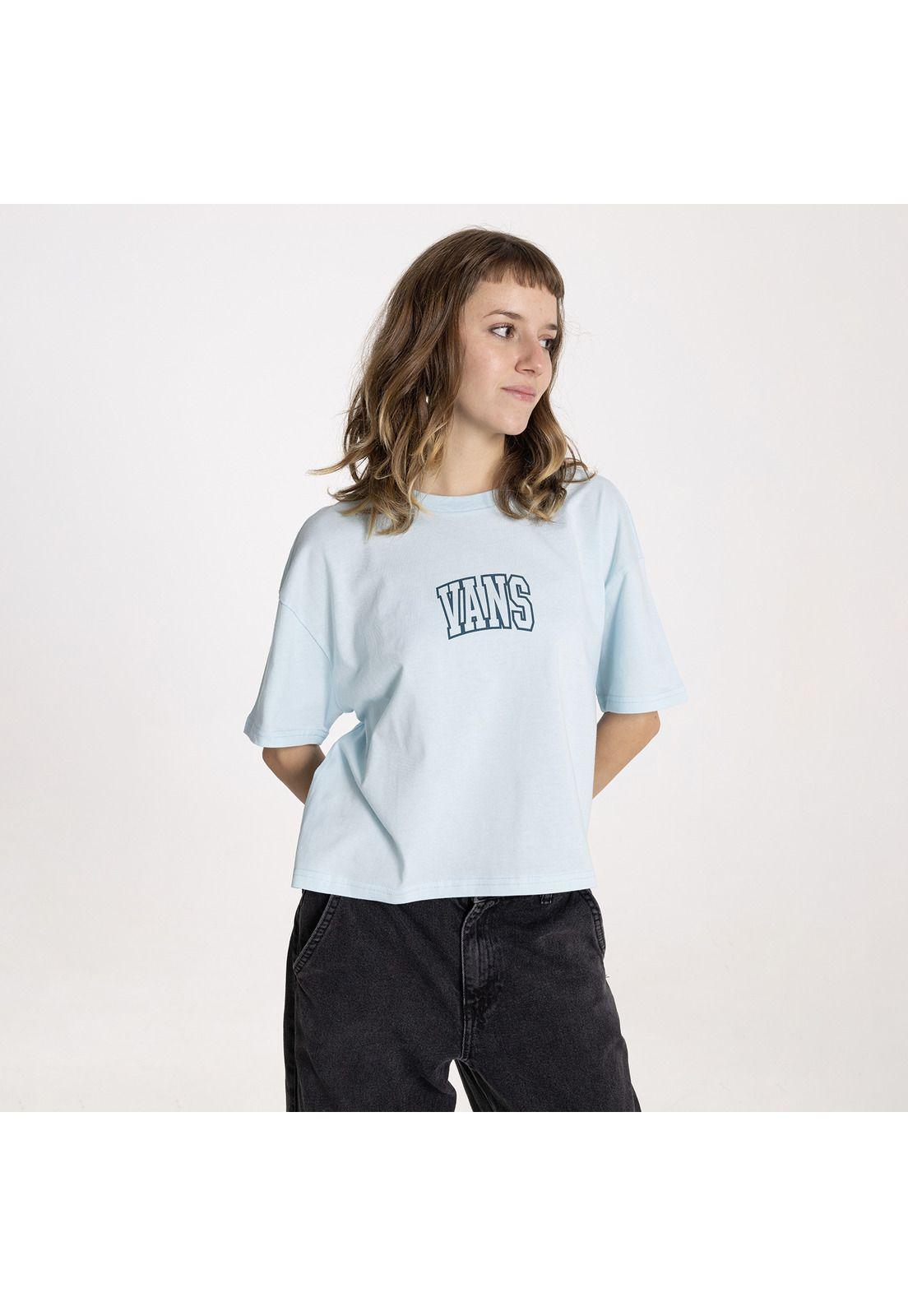 Polera Manga Corta Crested Celeste Mujer-0