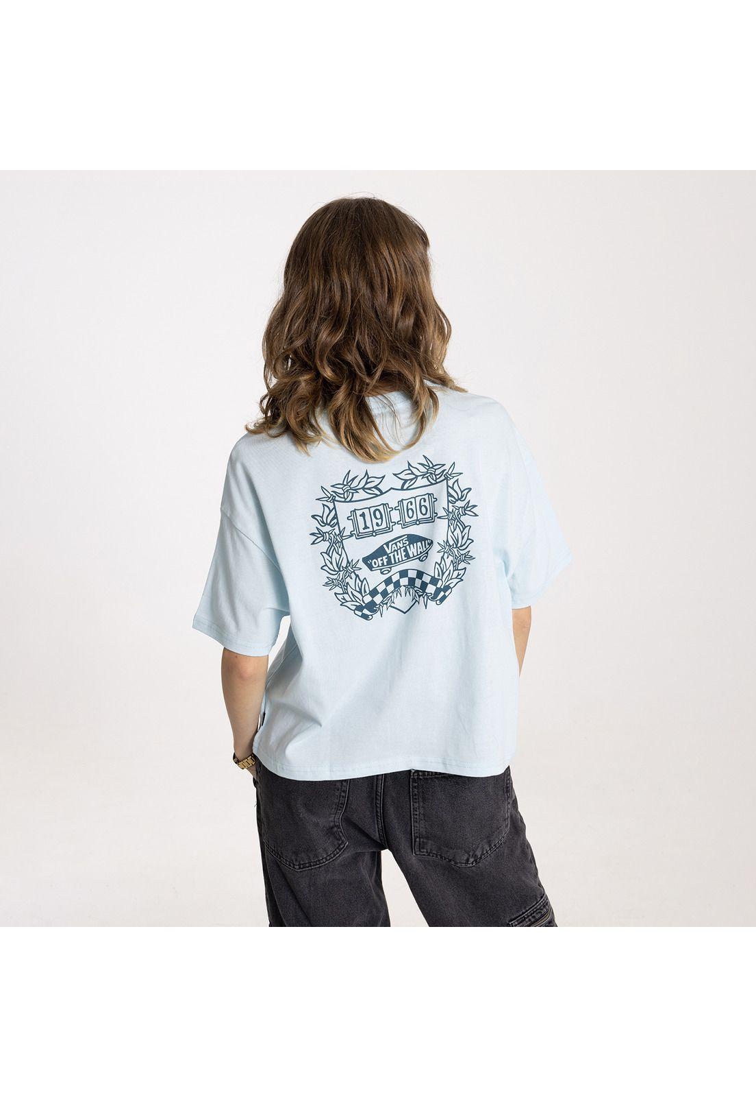 Polera Manga Corta Crested Celeste Mujer-1